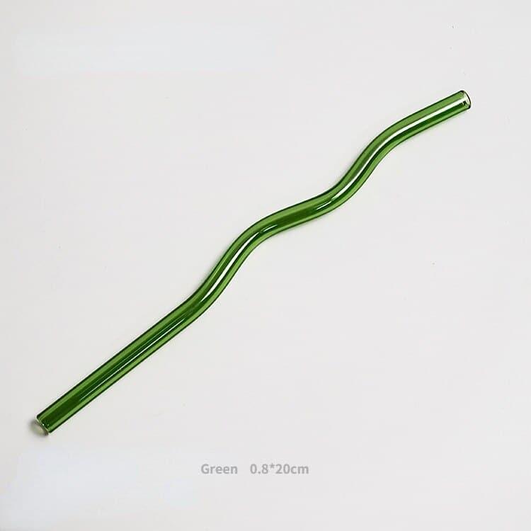 Wavy Reusable Glass Straws