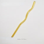 Reusable Wavy Glass Straw Yellow Wave