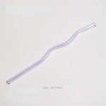 Reusable Wavy Glass Straw Lilac Wave