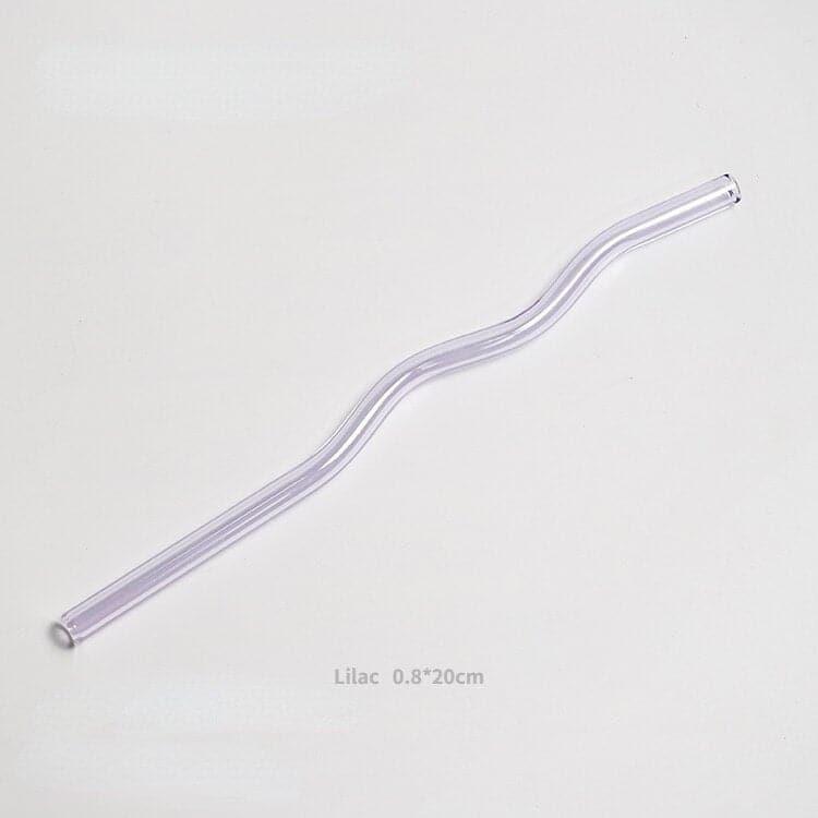 Reusable Wavy Glass Straw Lilac Wave