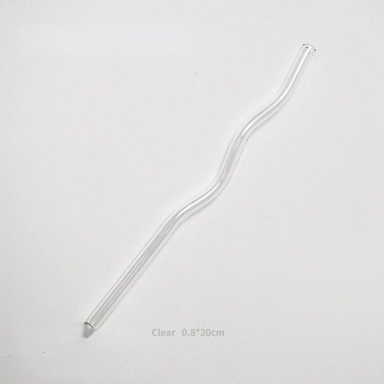 Reusable Wavy Glass Straw Clear Wave