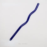 Reusable Wavy Glass Straw Blue Wave