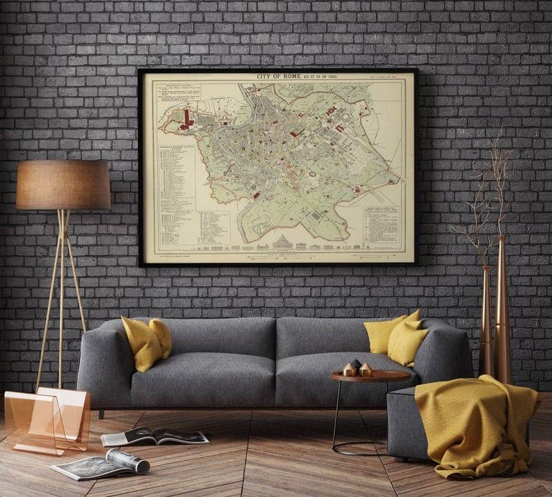 Rome Map Print| Art History - MAIA HOMES