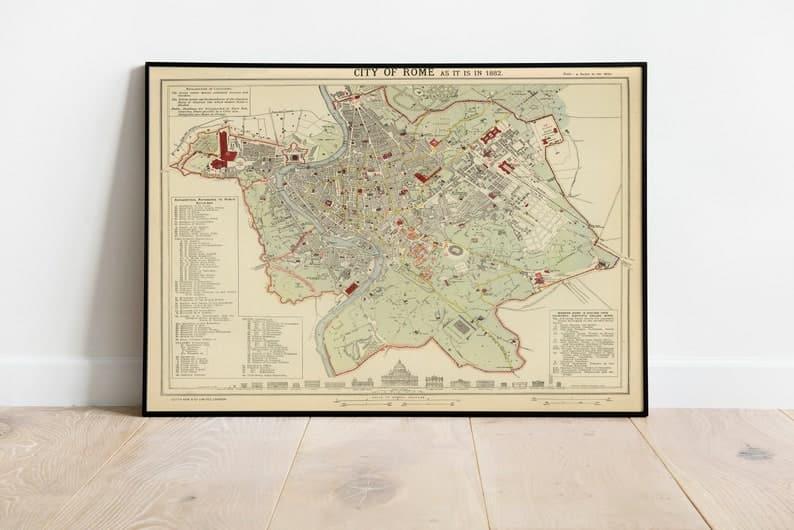 Rome Map Print| Art History