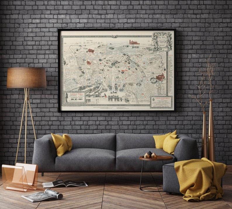 Rome Map Print| Fine Art Prints