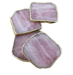 Rose Quartz Agate Coaster - Set of 4