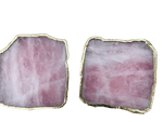 Rose Quartz Agate Coaster - Set of 4