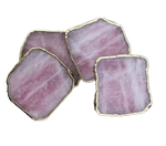 Rose Quartz Agate Coaster - Set of 4