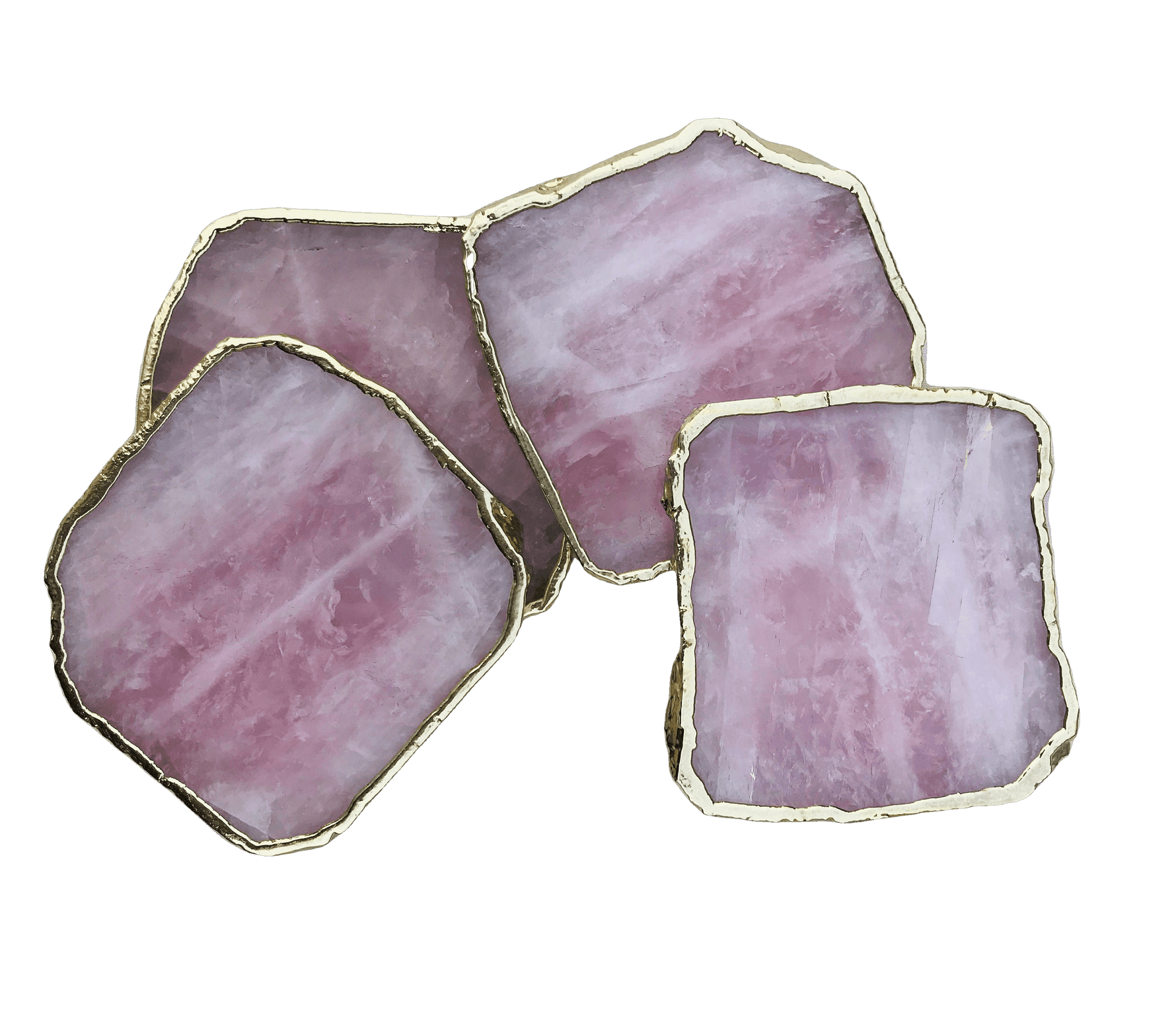 Rose Quartz Agate Coaster - Set of 4