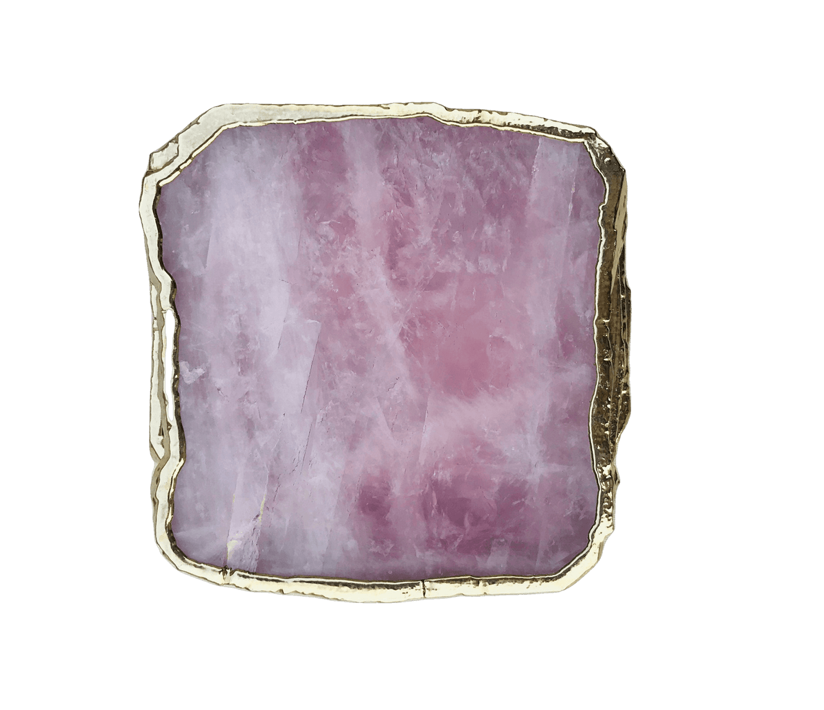 Rose Quartz Agate Coaster - Set of 4