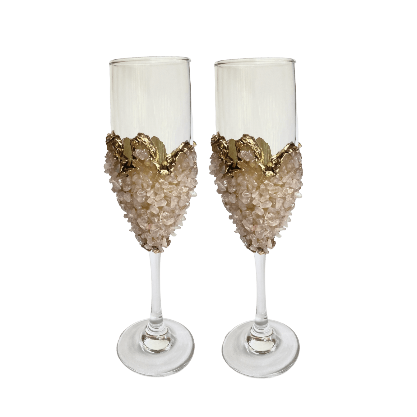 Rose Quartz Champagne Glass - Set of 2 - MAIA HOMES