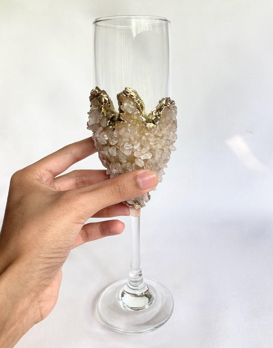 Rose Quartz Champagne Glass - Set of 2 - MAIA HOMES
