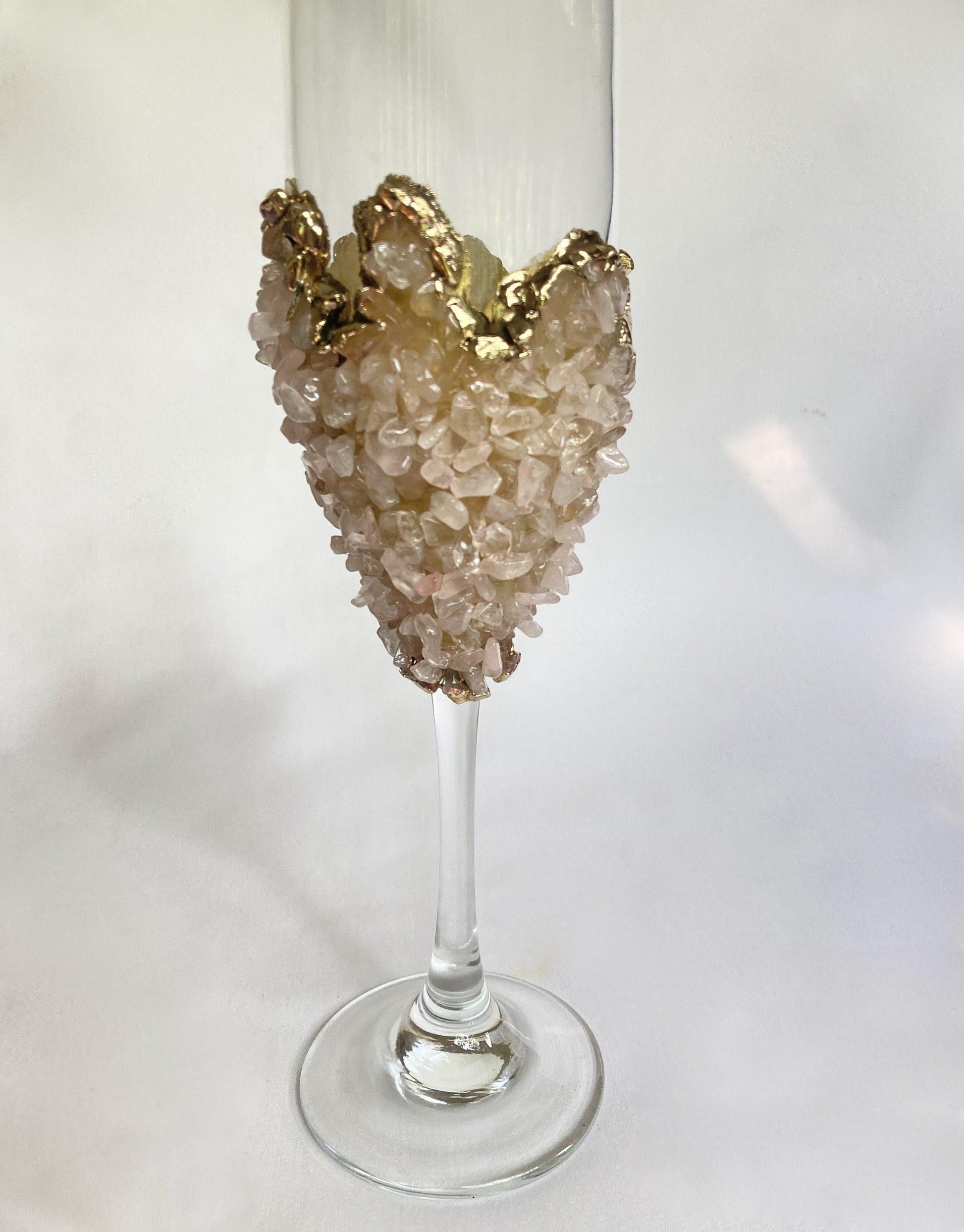 Rose Quartz Champagne Glass - Set of 2 - MAIA HOMES