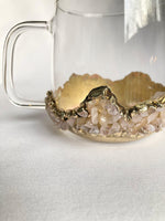 Rose Quartz Glass Coffee Mug with Handle - Set of 2