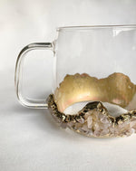 Rose Quartz Glass Coffee Mug with Handle - Set of 2