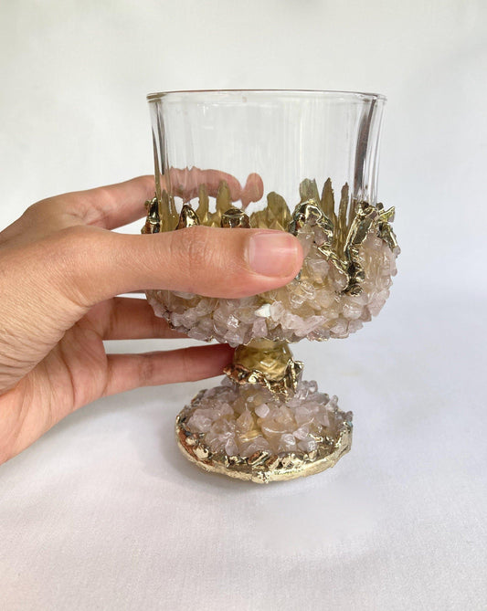 Rose Quartz Mini Wine Glass - Set of 2 - MAIA HOMES
