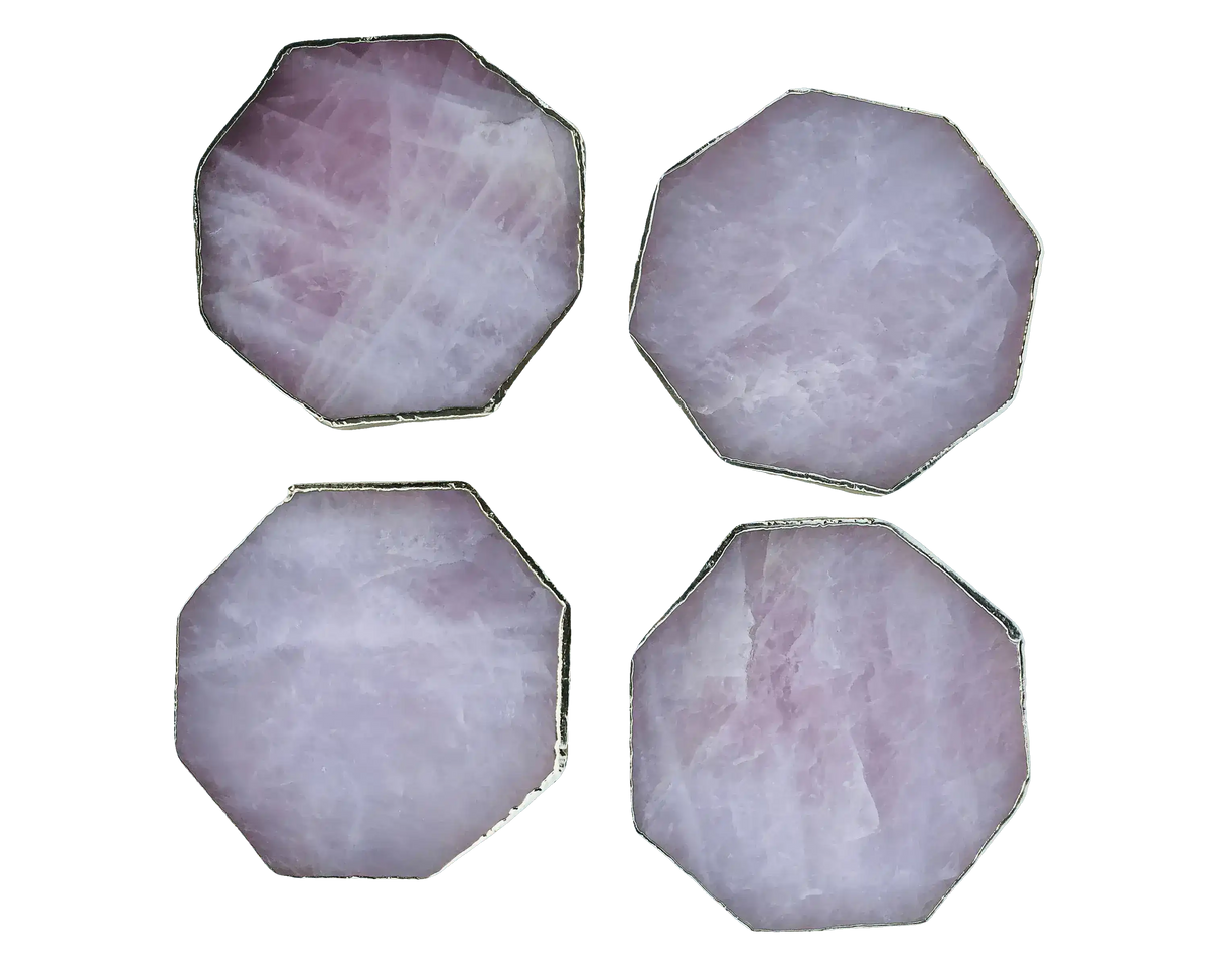 Rose Quartz Octagon Coasters - Set of 4 OS