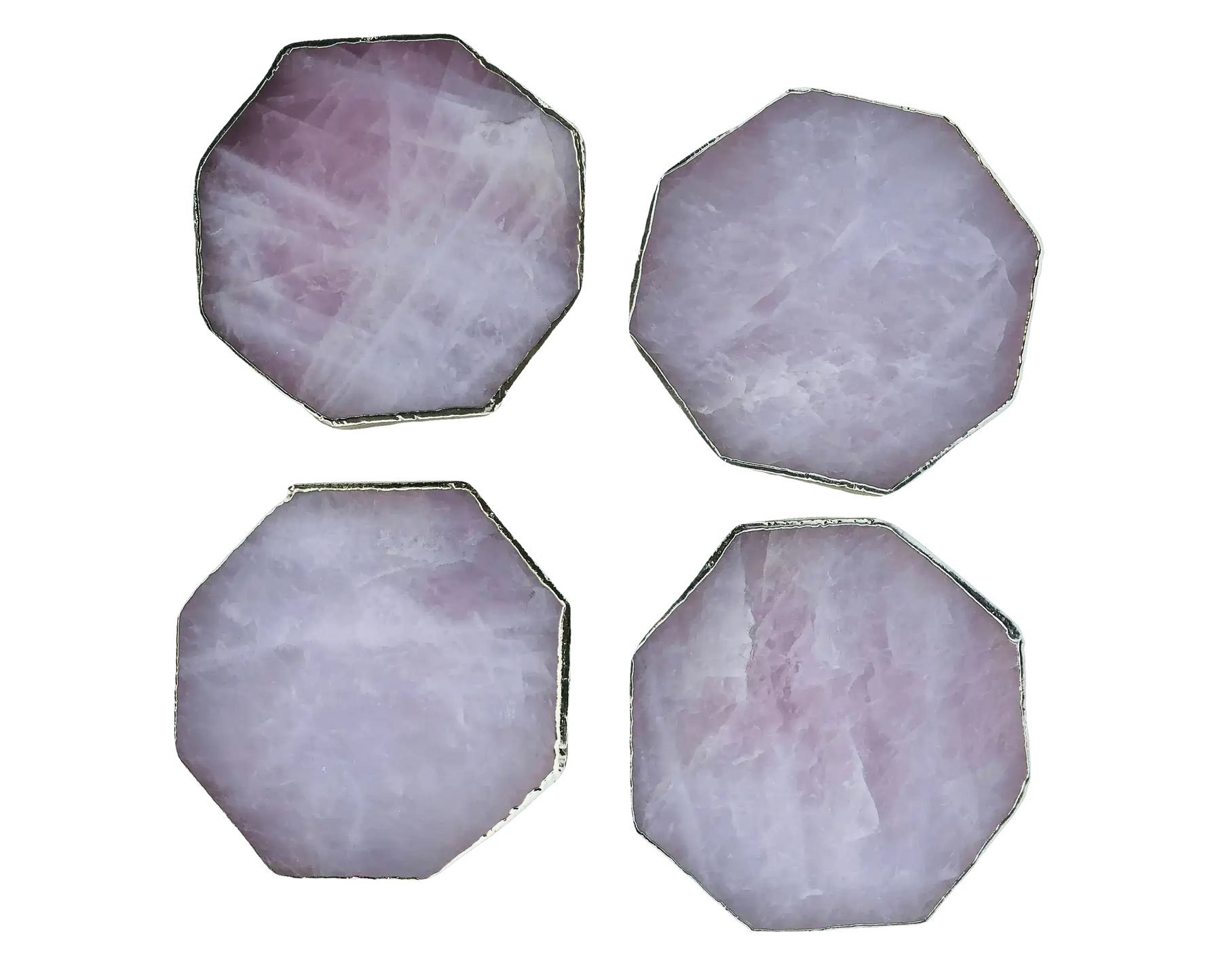 Rose Quartz Octagon Coasters - Set of 4 OS