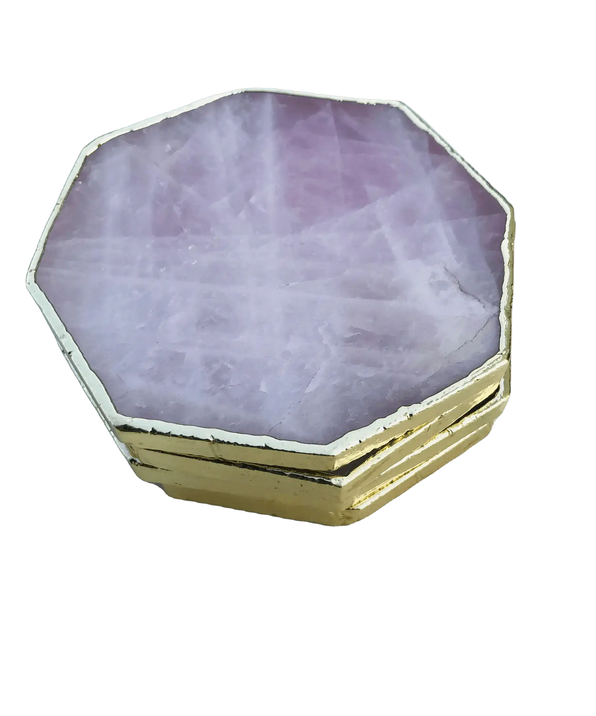Rose Quartz Octagon Coasters - Set of 4