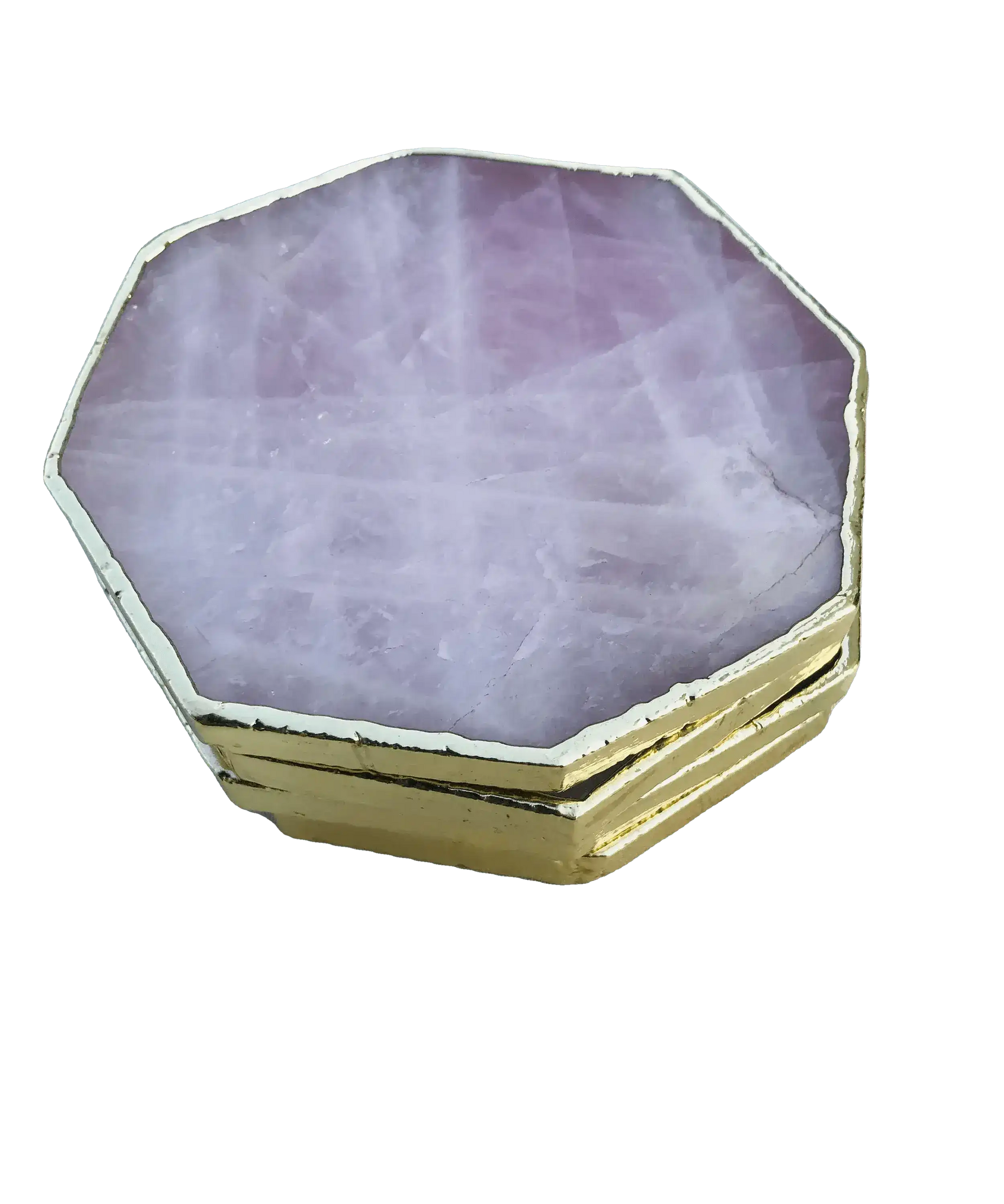Rose Quartz Octagon Coasters - Set of 4