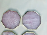 Rose Quartz Octagon Coasters - Set of 4