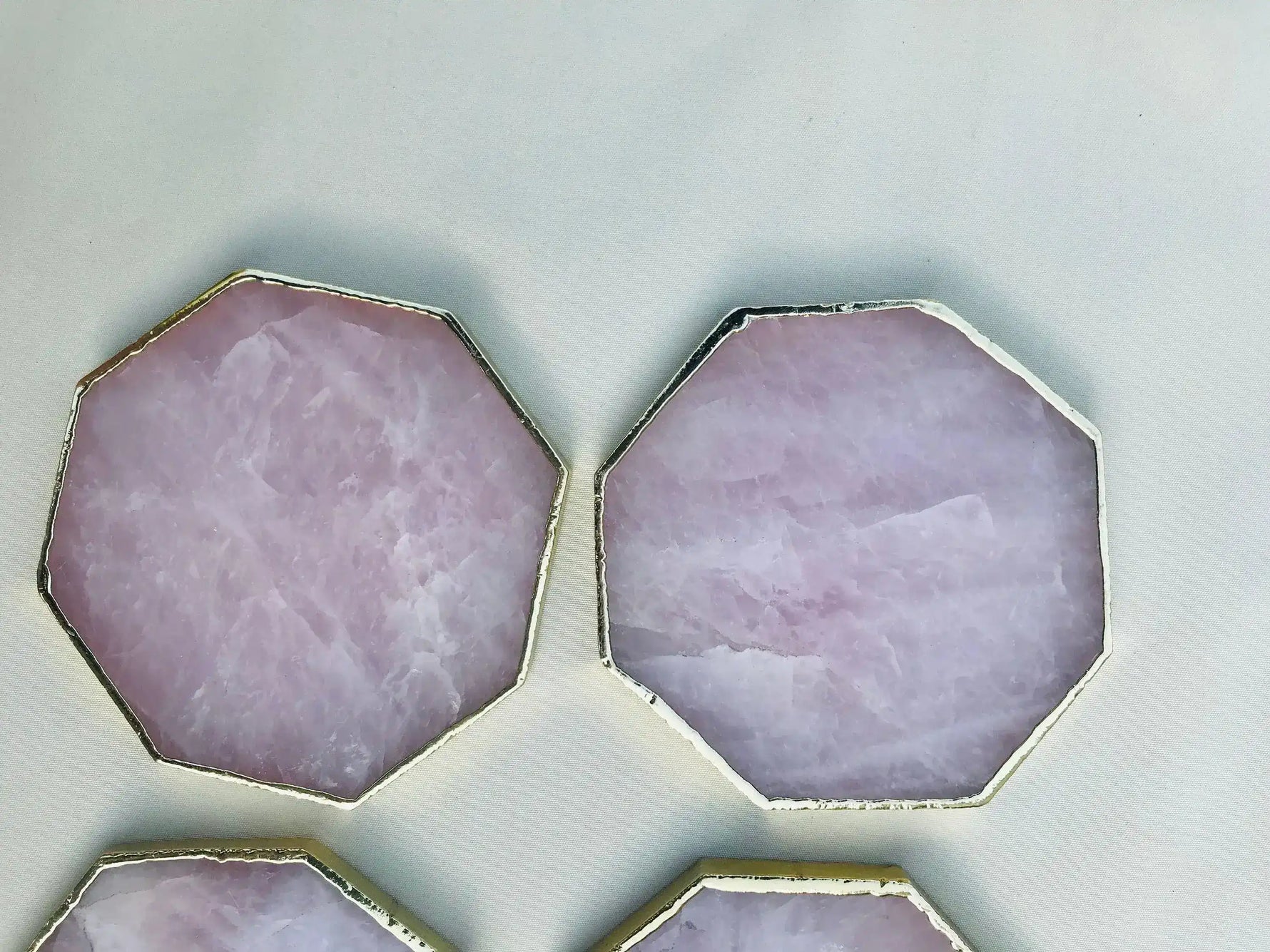 Rose Quartz Octagon Coasters - Set of 4