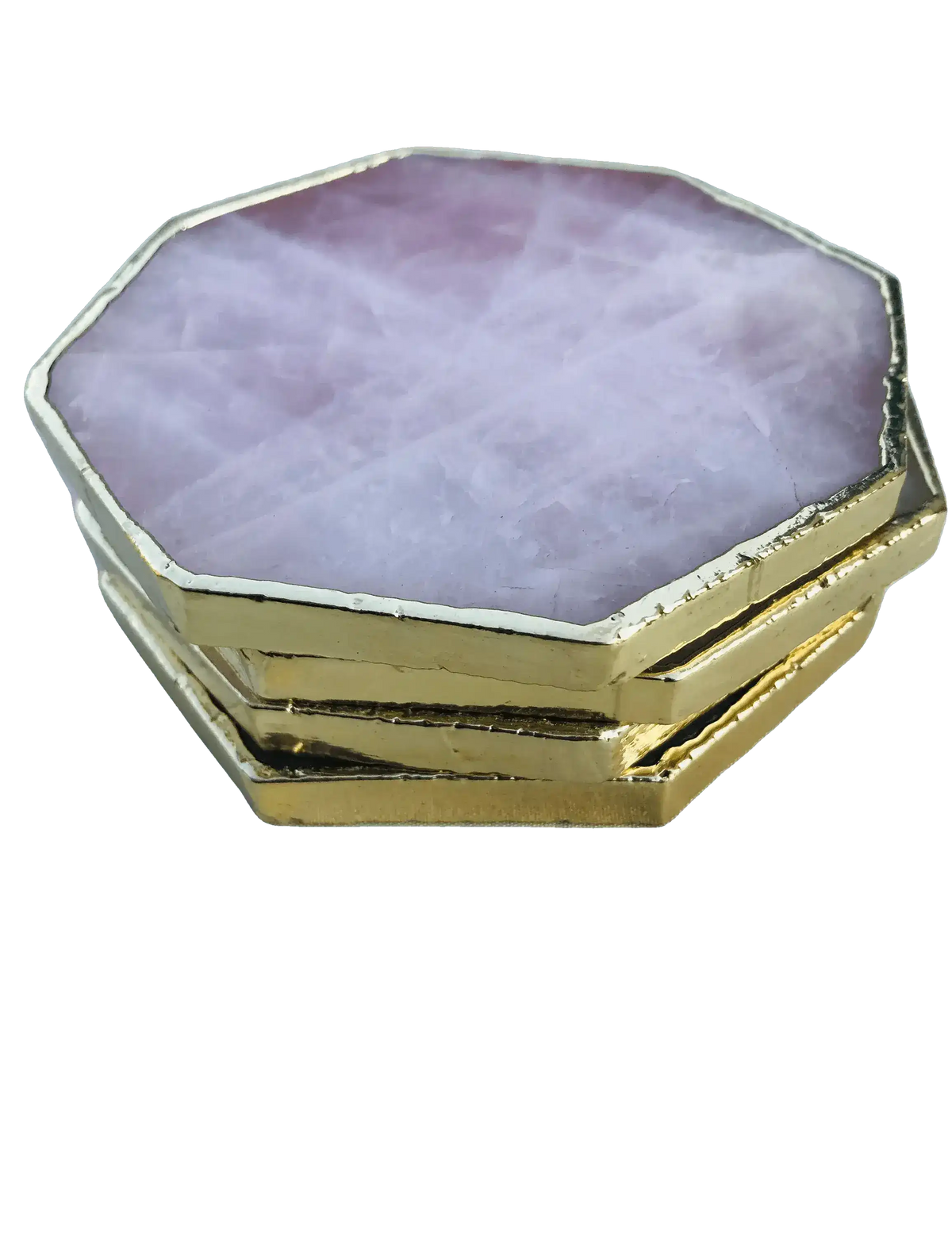 Rose Quartz Octagon Coasters - Set of 4