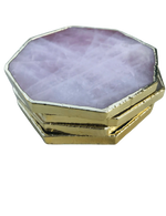 Rose Quartz Octagon Coasters - Set of 4