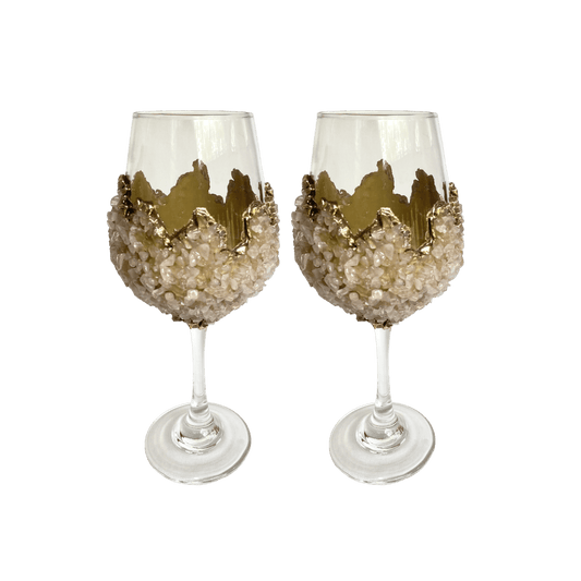 Rose Quartz Wine Glass - Set of 2 - MAIA HOMES
