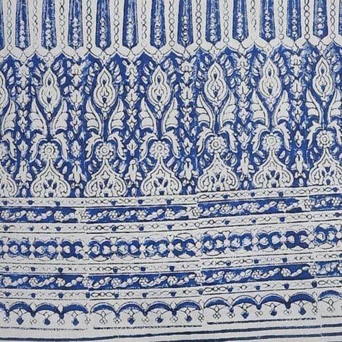 Royal Blue Hand Blocked Printed Cotton Cushion Covers - Pack of 2