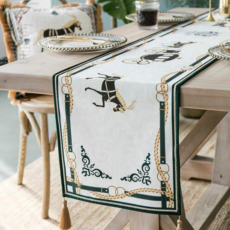 Royal Horse Carriage Printed Table Runner - MAIA HOMES