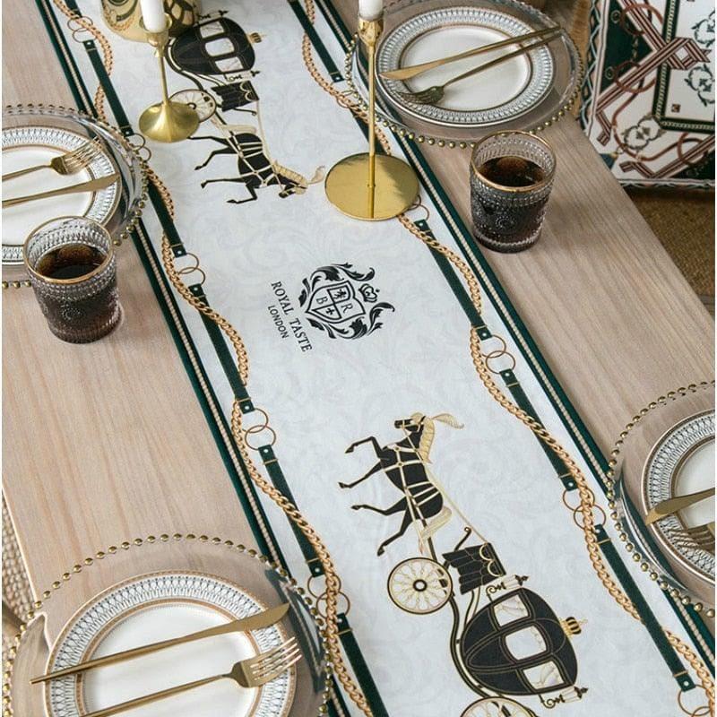 Royal Horse Carriage Printed Table Runner