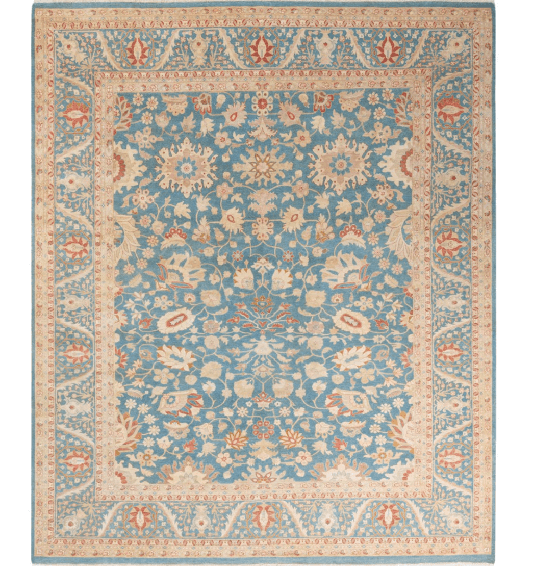 Royale Blue Angkor Hand Spun Wool Hand Knotted Area Rug