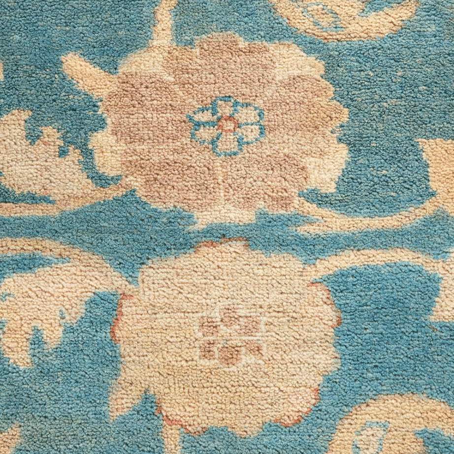 Royale Blue Angkor Hand Spun Wool Hand Knotted Area Rug