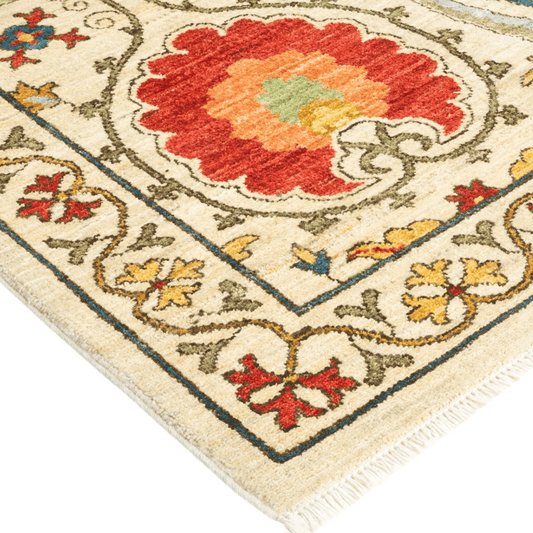Ruby Adornment Hand Spun Wool Hand Knotted Area Rug - MAIA HOMES