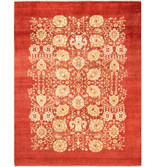 Ruby Flowers of Lives Hand Spun Wool Hand Knotted Area Rug - MAIA HOMES