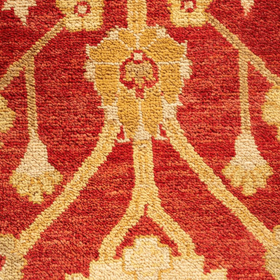 Ruby Flowers of Lives Hand Spun Wool Hand Knotted Area Rug