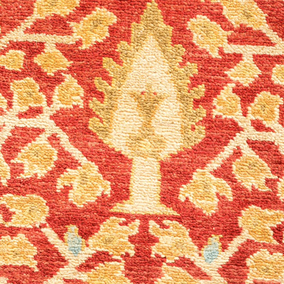 Ruby Trees of Lives Hand Spun Wool Hand Knotted Area Rug