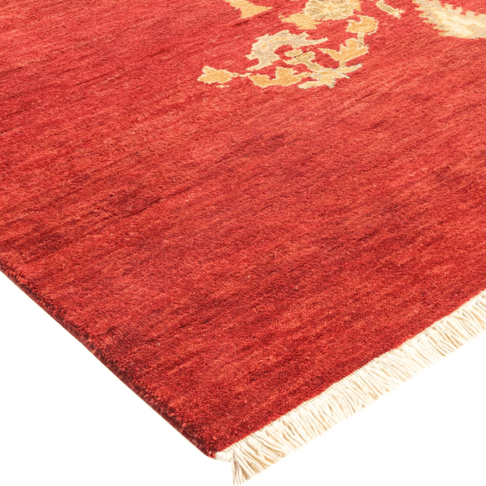 Ruby Trees of Lives Hand Spun Wool Hand Knotted Area Rug