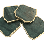 Sage Green Agate Aventurine Coasters Set of 4