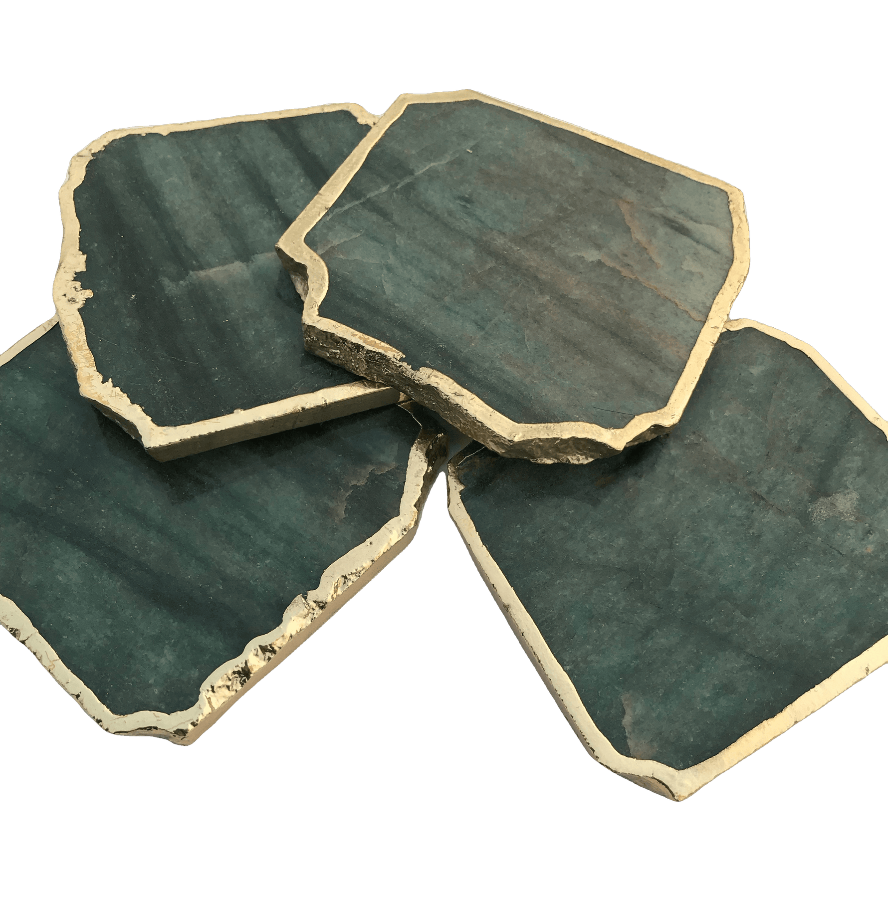 Sage Green Agate Aventurine Coasters Set of 4