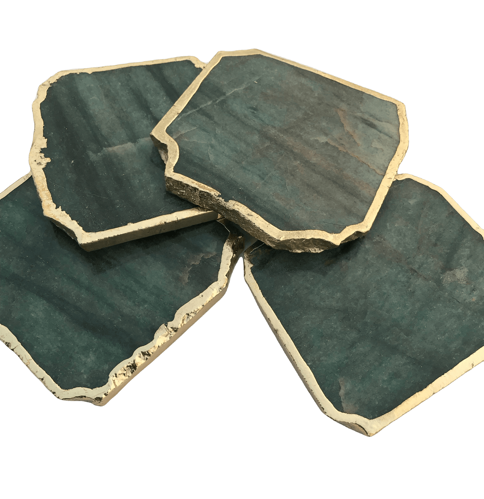 Sage Green Agate Aventurine Coasters Set of 4