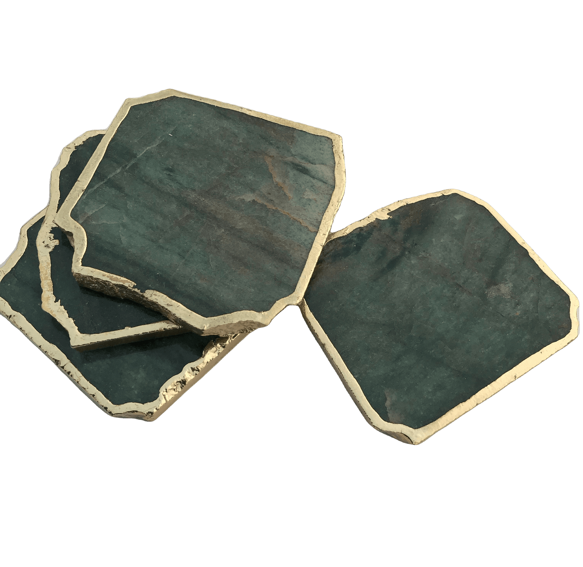Sage Green Agate Aventurine Coasters Set of 4 - MAIA HOMES