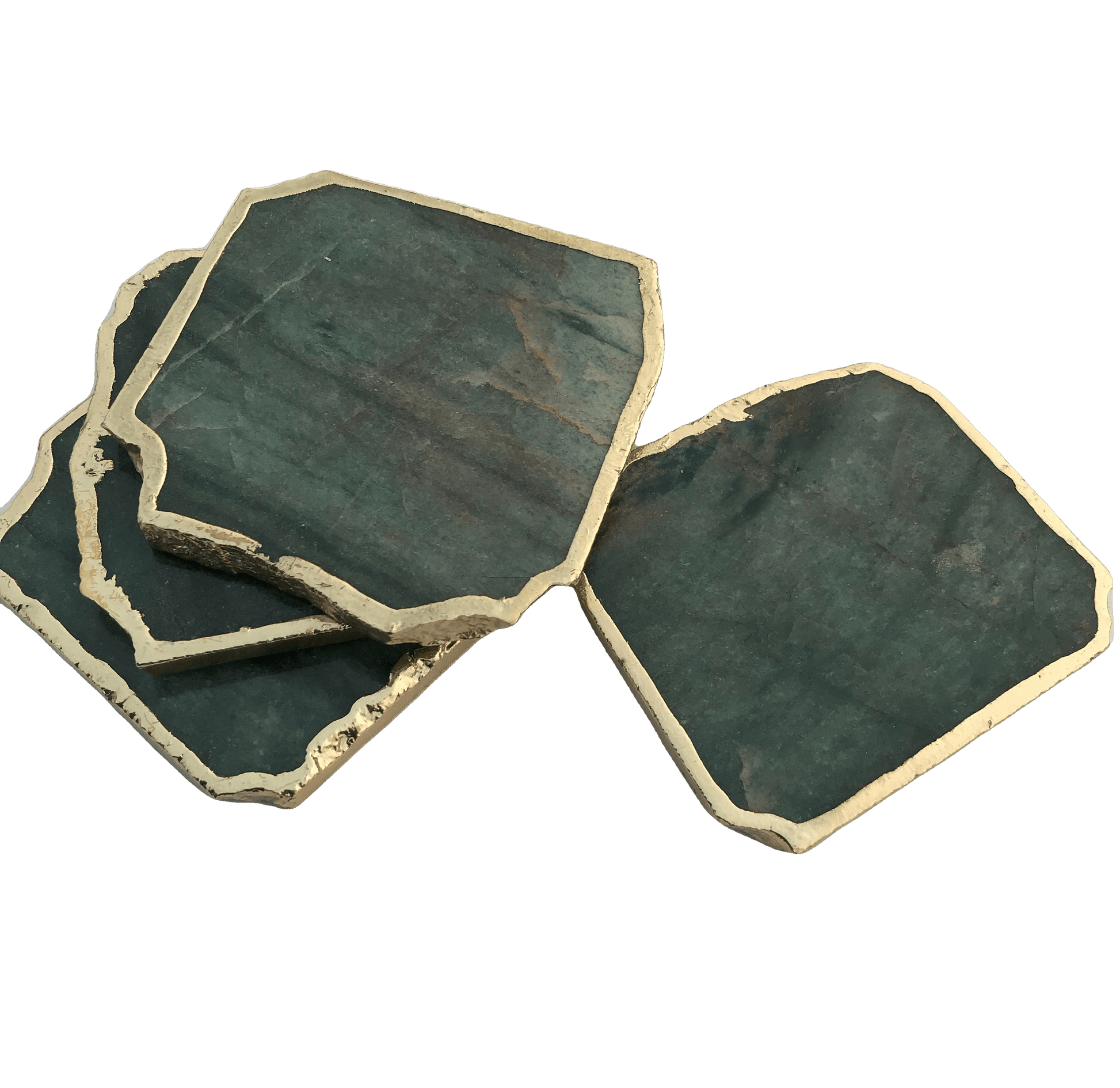 Sage Green Agate Aventurine Coasters Set of 4