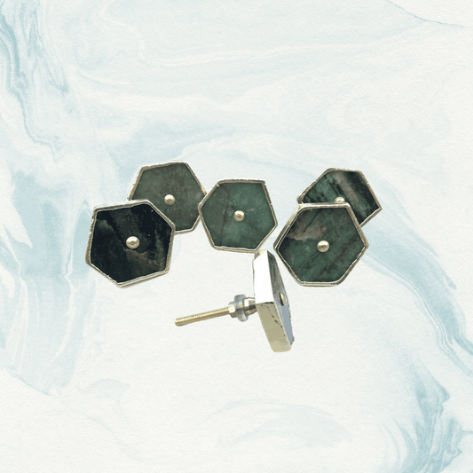 Sage Green Agate Cabinet Door Pull Handle - Set of 6 - MAIA HOMES