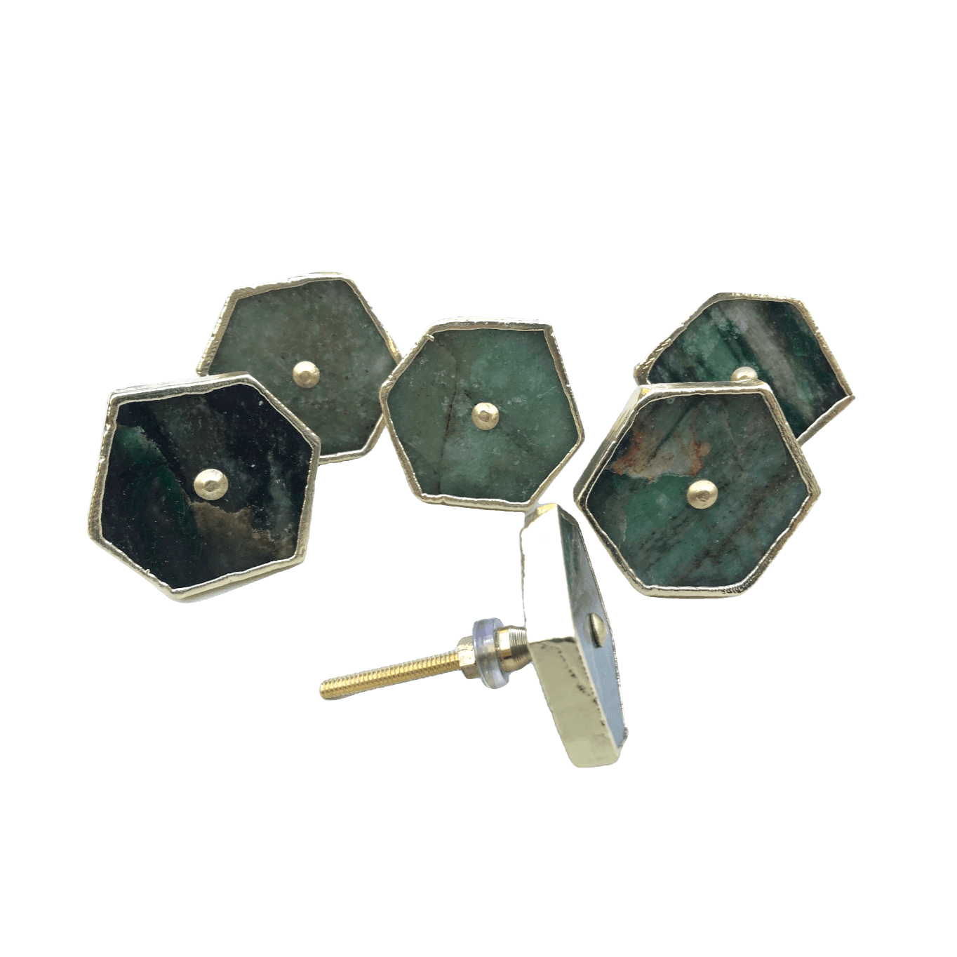 Sage Green Agate Cabinet Door Pull Handle - Set of 6