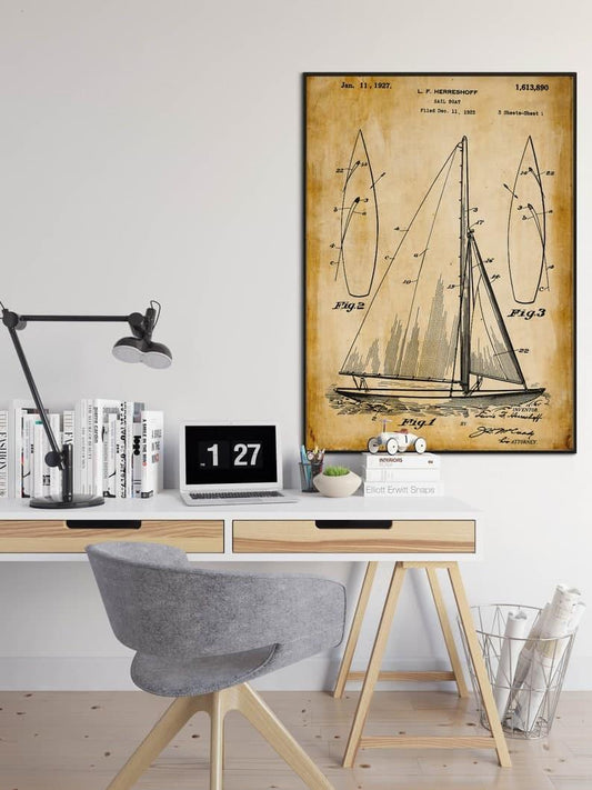 Sailing Patent Print| Framed Art Print - MAIA HOMES