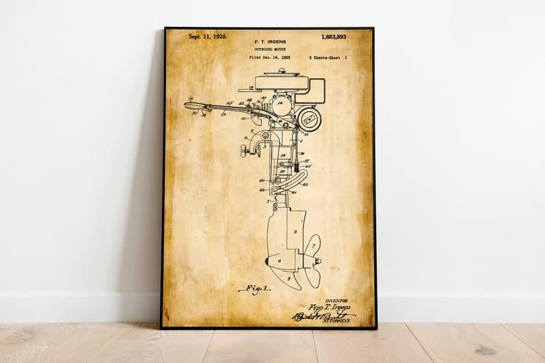 Sailing Patent Print| Framed Art Print