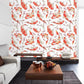 Sakura Branch and Japanese Koi Pond Fish Wallpaper - MAIA HOMES