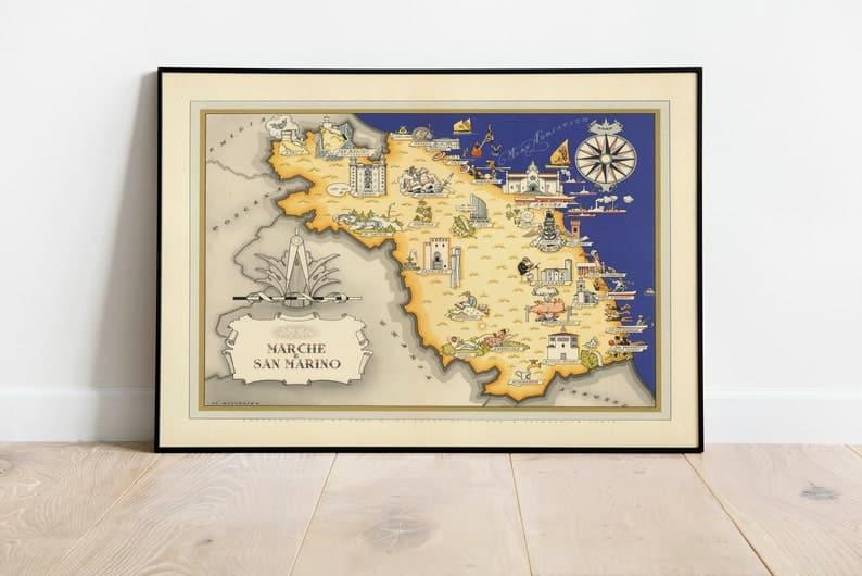 San Marino Map Print| Art History